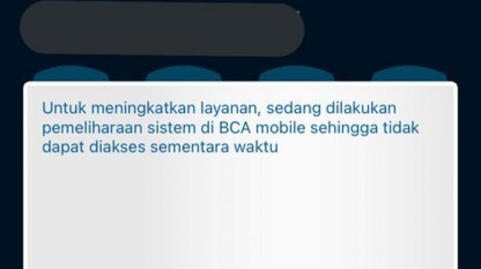 Sistem sedang tidak tersedia bca