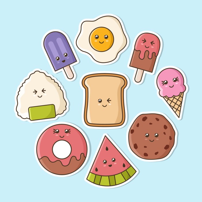 Contoh stiker makanan yang menarik