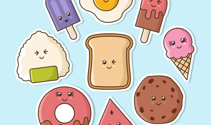 Contoh stiker makanan yang menarik